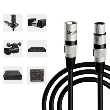 Massa MYE-XLR-MF - przewód, kabel XLR (3-pinowy, męski-żeński, 50cm, czarny)